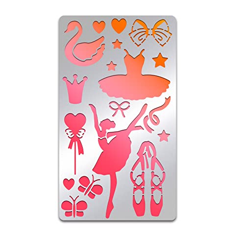 BENECREAT Ballet Stencils, 7x4 Inch Ballet Dancers Ballerina Painting Drawing