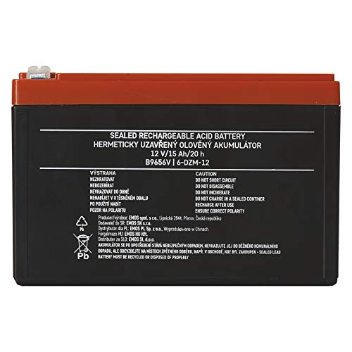 EMOS Onderhoudsvrije loodaccu 12 V 15 Ah cyclusbestendig, tractie-accu voor e-bike, elektrisch voertuig, kinderauto… - Afbeelding 4