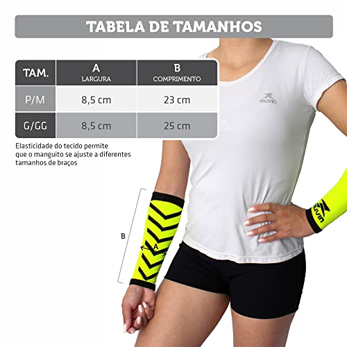 Manguito Curto Voleibol Arrow Muvin – Kit com 3 Pares – Manga Curta – Mangote - Vôlei – Corrida – Ci