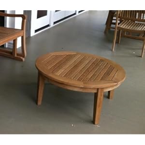 Atlantic Round Teak Outdoor Coffee Table Natural
