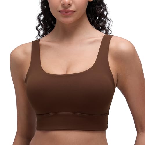 Image of CRZ YOGA Butterluxe U Back Sports Bras | Light Support, Removable Pads, Yoga, Extremely Soft, Longline, Scoop Neck, Wide Straps, for Women