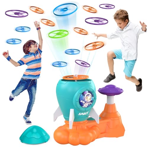 Outdoor Toys for Kids Ages 3-8: Flying Disc Rocket Launcher