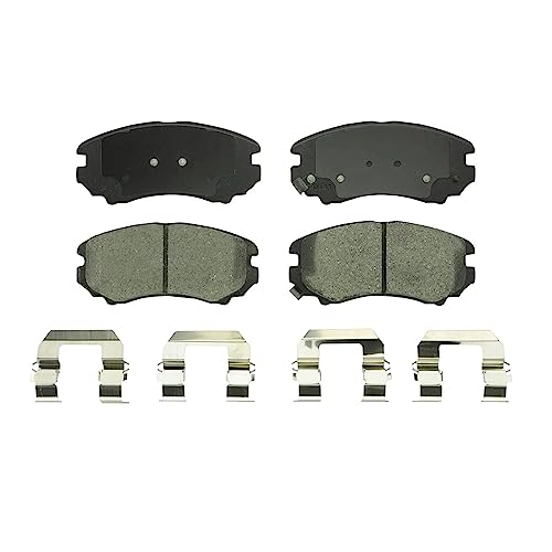 Image of Detroit Axle - Brake Kit for Hyundai Sonata Tucson Elantra Kia Sportage Optima, Front Ceramic Brake Pads w /Hardware Rear Semi-metallic Brake Shoes Replacement