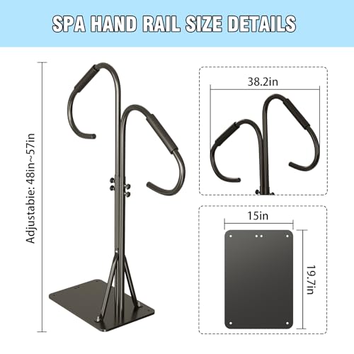 Barandilla Ajustable para Bañera 48-57 Pulgadas Negro miniatura 4