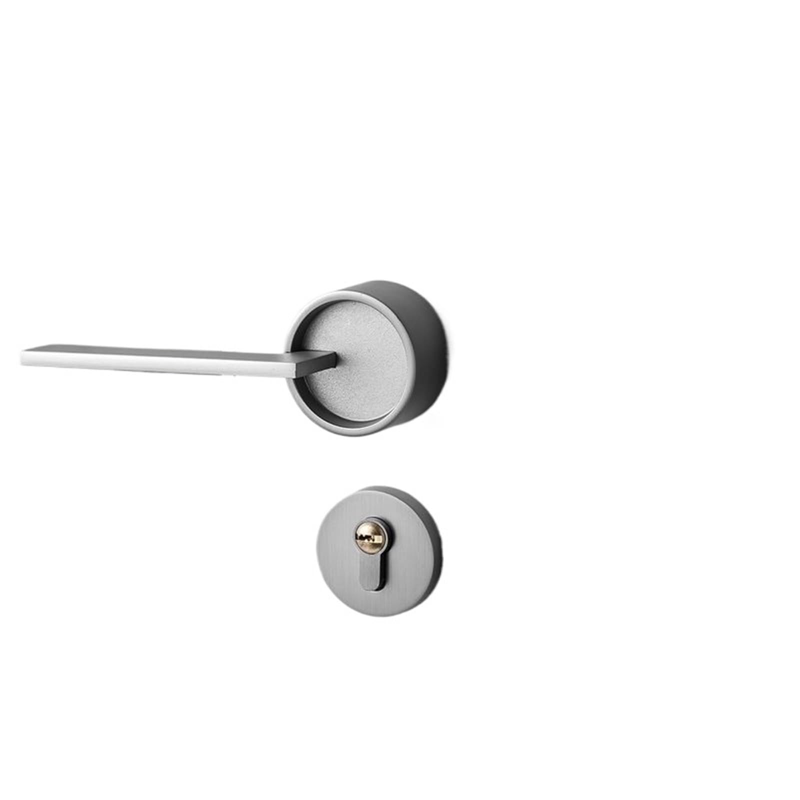 Jwvialel 2 Zinc Alloy Mute Mechanical Solid Door Handle Lock Bathroom Bedroom 1Pcs(,With Key)