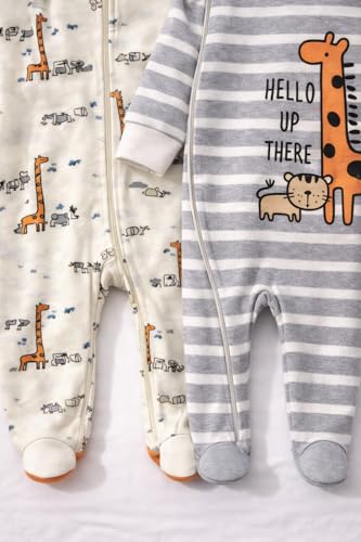 Image of TuddyBuddy 100% Cotton Multi Color Zipper Romper Sleepsuit /Romper /Jumpsuit for Baby Boy & Baby Girl