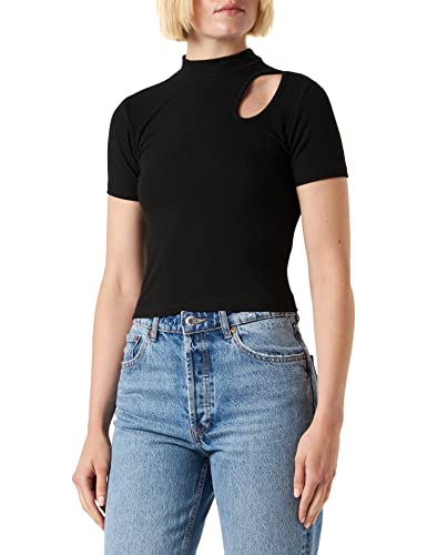 T-Shirt Crop Cut Out Koton à col haut et manches courtes pour femme