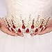 JWICOS Silver Tiaras and Crowns for Women Red Round Crystal Queen Crowns for Women Princess Tiara with Rhinestone for Girls Wedding Crown for Prom Bridal Party Christmas Gifts (Red)