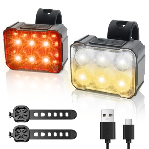 Opiniones y reviews de Luces LED para Ciclismo que Puedes comprar On-line. 37 GuDoQi Luces Bicicleta Delantera y Trasera, 6 LED Luz Bicicleta Recargable, Superbrillantes 8+18 Iluminación Modos, IPX6 Impermeable, para Montar por la Noche