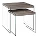 Monarch Specialties I 3053,Nesting Table, Tempered Glass, Dark Taupe