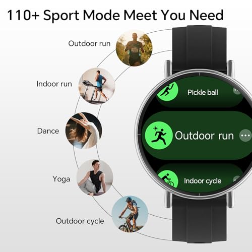 Image of Yoever Smart Watches for Men Women,1.57 inchHD 43mm Smartwatch for iPhone /Samsung /Android,(Answer /Make Call),Fitness Tracker with Heart Rate /SpO2 /Sleep Monitor,IP68 Waterproof,110+ Sport Mode,with 2 Bands