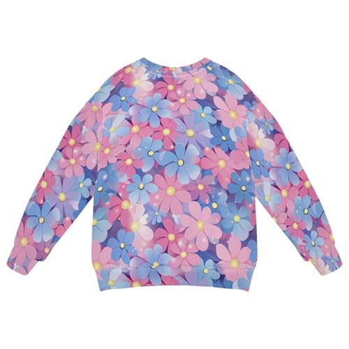 JUNZAN Beautiful Flowers Big Girls Sweatshirts Hoodies Long Sleeve Fall Tops Shirts Athletic 4T2