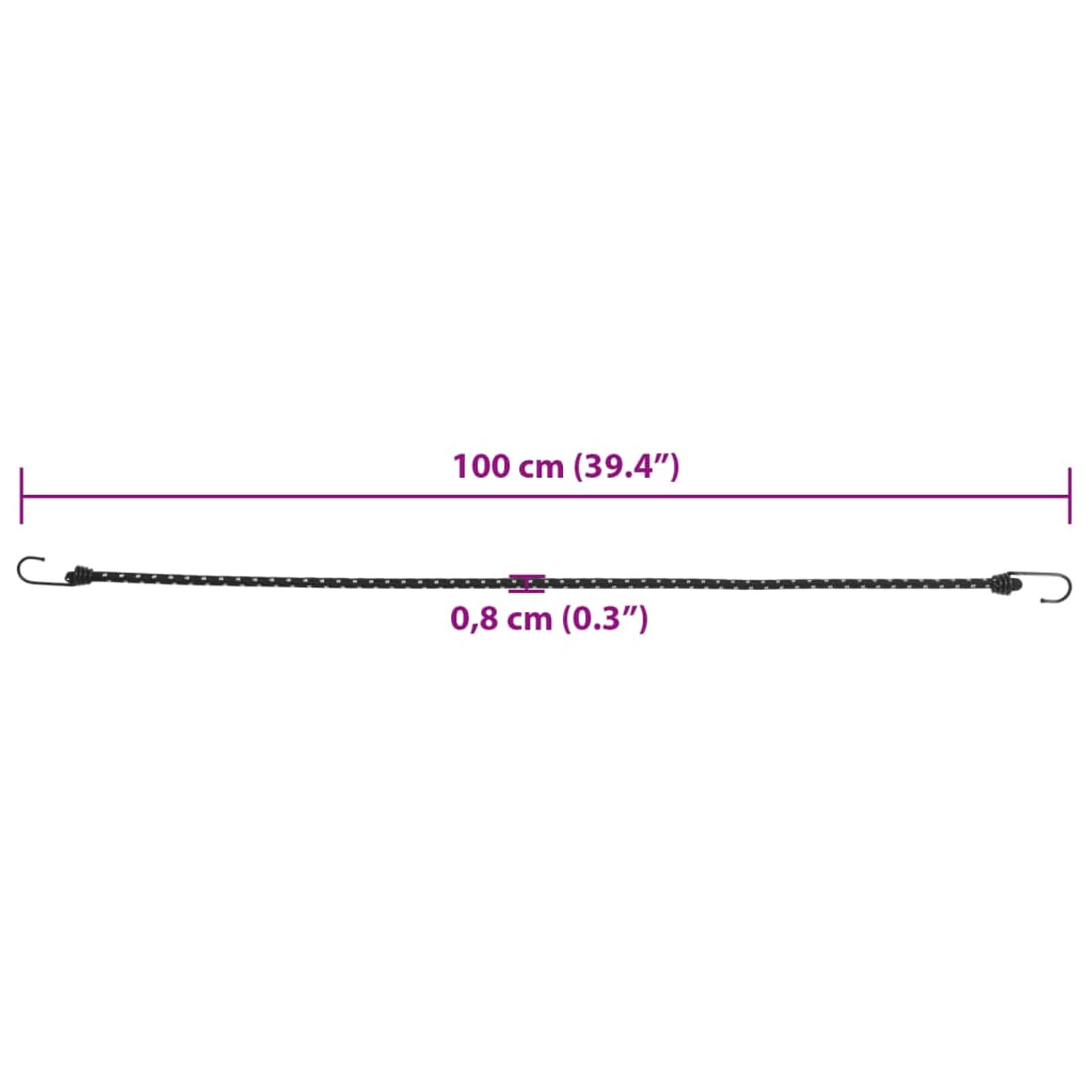 Homgoday Gummiseile Reflektierend mit Haken 50 STK. 100 cm Gummiseil Expanderseil Spanngummi mit Haken Spannseil mit Haken