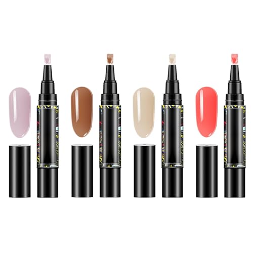 Polishey Esmalte De Uñas Bolígrafos Reino Uni-do, 4 Colores De Secado Rápido De Uñas Barniz Set, 3-en 1 Gel De Uñas Artes Bolígrafos, Diys Esmalte De Uñas Set De Herramientas Para Mujeres Y Niñas