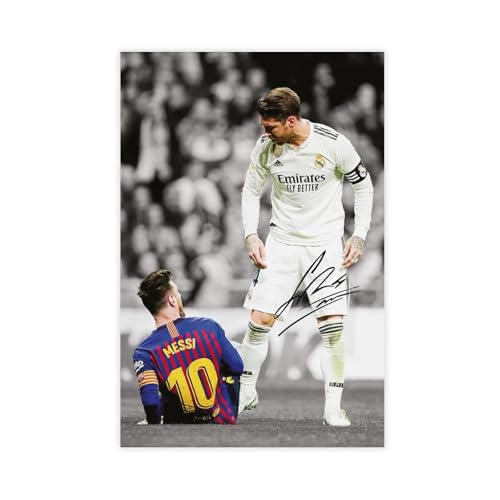 GJHTQLP Poster sur toile Sergio Ramos - Décoration de chambre à coucher, bureau, chambre - Cadeau - 30 x 45 cm