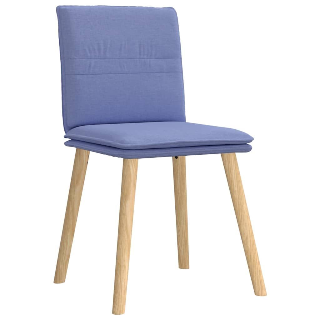 Juego de 4 sillas de comedor de tela azul vaquera, robustas sillas apilables con funda transpirable y estructura de metal de madera estable para sala de estar y comedor
