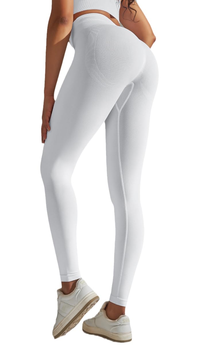 Vozobi Tiktok Trending Leggings Women's High Waist Smile Contour Booty Leggings Scrunch Butt Lift Workout Seamless Yoga Pants — view 52