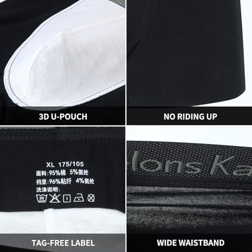 Men's Underwear Boxer Briefs, Cotton Stretch Moisture-Wicking Underwear,（3 Pack）4