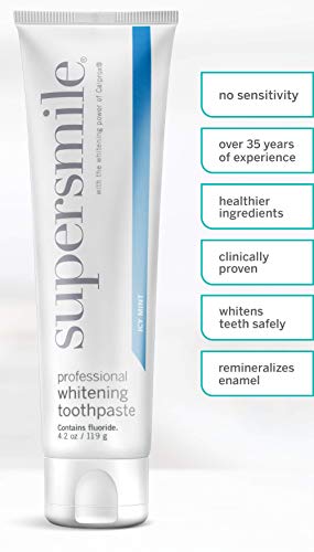 Supersmile Professional Teeth Whitening Toothpaste With Fluoride - Clinically Proven To Remove Stains & Whiten Teeth Up To 6 Shades - Enamel Strengthening - No Sensitivity (Icy Mint, 4.2 Oz) #TOP3