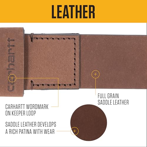 Carhartt Men's Casual Rugged Saddle Leather Belts4