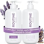 Routine Wellness Anti-Thinning Shampoo and Conditioner Set for Thinning Hair - Volumizing, Color Safe Shampoo for Hair Loss & Healthier Hair - Lavender & Cedar Set