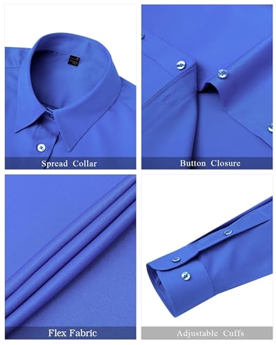 Image of J.VER Womens Dress Shirts Long Sleeve Button Down Shirt Wrinkle-Free Business Casual Blouse Office Work Tops