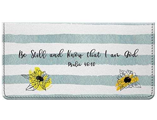Eric Scott Christian Checkbook Cover For Men And Women, Durable Premium Fabric Bible Verse Checkbook Cover For Personal Checkbook With Register And 6 Card/Photo Slots (Psalm 46:10) #TOP7