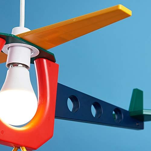Cool Children's Bedroom / Baby Nursery 3D Colourful Helicopter Ceiling Cot Mobile Lamp Pendant Light Shade