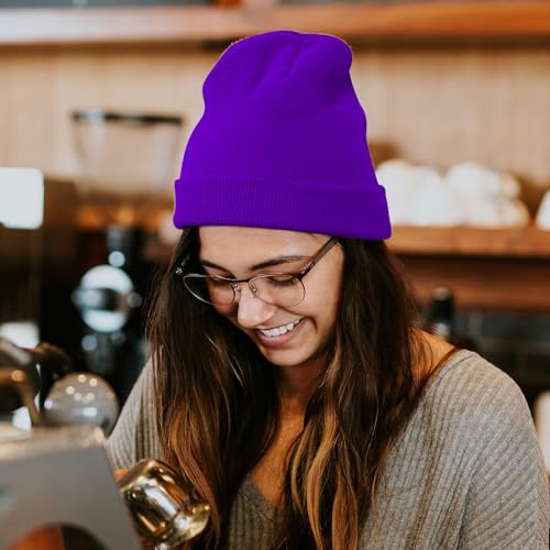 Image of Rosoz Beanie for Men Women Cuffed Knit Hat Winter Beanies Skull Cap Unisex