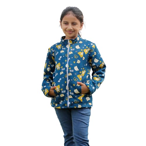 Image of Kids Fleece Jacket with Teddy Bear Print | Warm Winter Wear for Boys & Girls | Soft Full Sleeve Zip Jacket for Toddlers & Children