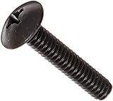 Steel Truss Head Machine Screw, Black Oxide Finish, Meets ASME B18.6.3, #3 Phillips Drive, 1/4