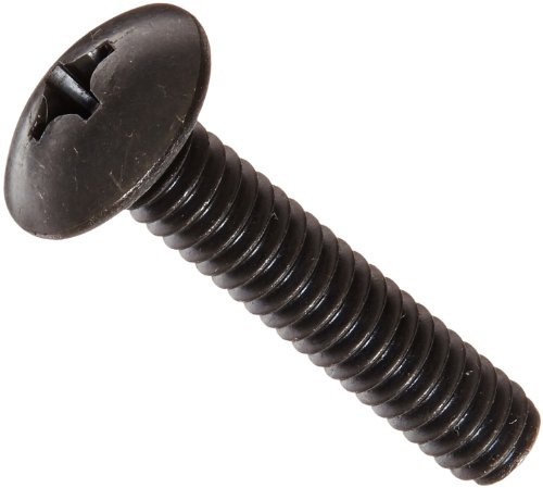 Small Parts 1420MPTB Steel Truss Head Machine Screw, Black Oxide Finish, Meets ASME B18.6.3, #3 Phillips, 1/4