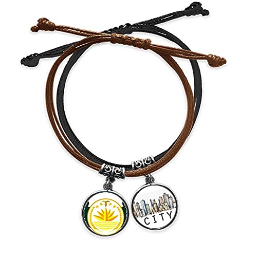 Bracelet Bangladesh emblème national le cadeau idéal en cuir et corde