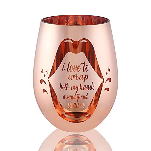 Naughty Bachelorette Gifts - Funny Gag Gifts For Women - I Love To Wrap Both My Hands Around It And Swallow Wine Glass #TOP2