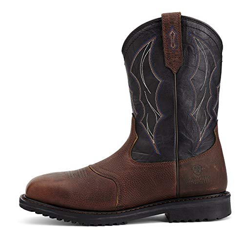 Ariat BMVY9 Mens RigTek Wide Square Toe Waterproof Composite Toe Work Boot Oiled Brown/Black 13 Wide