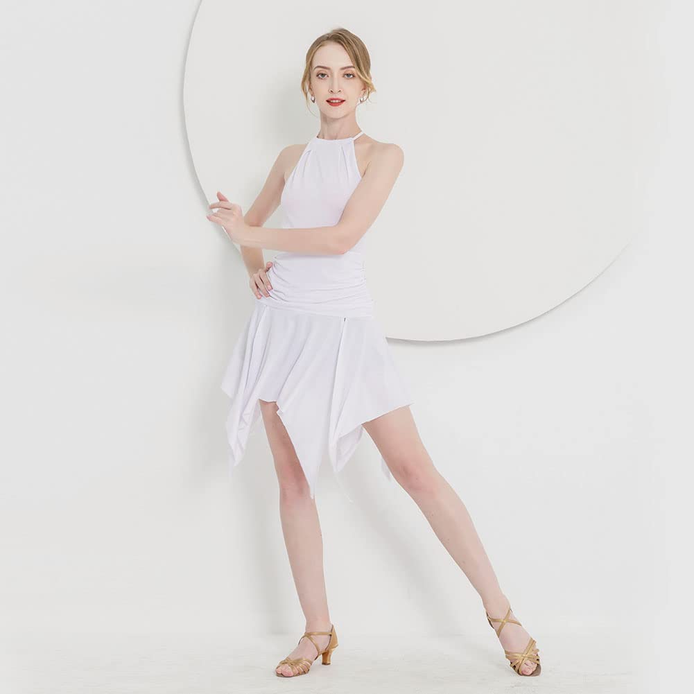 ROYAL SMEELA Ärmelloses Tanzkleid mit Neckholder und Fransen, Lateinisch, Tanzkleid, Ballsaalkleid für Damen, Tanz-Outfit, sexy Tanz-Kostüm
