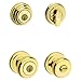 Kwikset 991 Juno Entry Knob and Single Cylinder Deadbolt Combo Pack featuring SmartKey® in Polished Brass