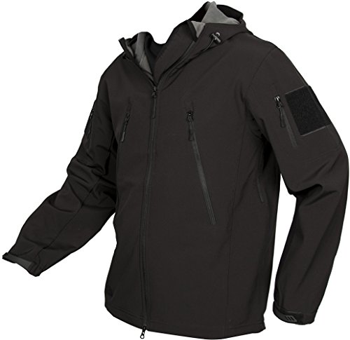 LA Police Gear Men Wind Resistant Shell Fabric Fleece Rendition Jacket Carbon-L