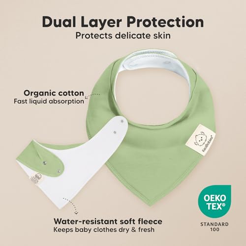 Image of KeaBabies 8pk Organic Baby Bandana Bibs for Drooling and Teething (Dew)