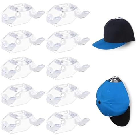 MJFENDAI Pack of 10 Self-Adhesive Hat Hooks Cover