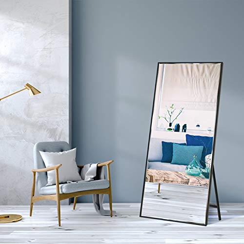 DE BESTE VASEMOUH 165 X 60 CM SPIEGEL MET ZWART FRAME EN SPLINTERBESCHERMING: GROTE WANDSPIEGEL OF STAANDE SPIEGEL