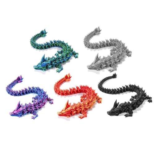 AMOMELA 5Pcs 3D Printed Crystal Dragon Basket Stuffers