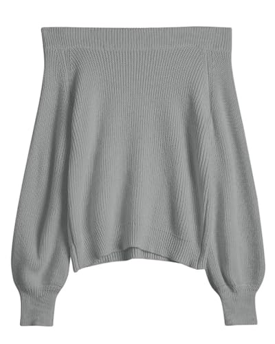 Image of ZAFUL Sweaters for Women Off Shoulder Knit Sweater with Long Sleeve Loose Pullover Jumper Tops