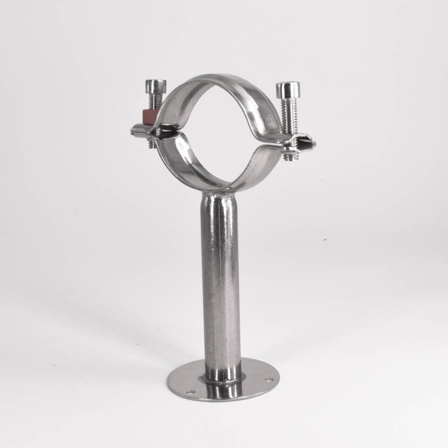 60-63mm 2.5" 63mm Pipe Hanger Bracket Clamp Support Clip with Base Plate 304 Stainless Steel for Beer Brewing L=50mm Fitting