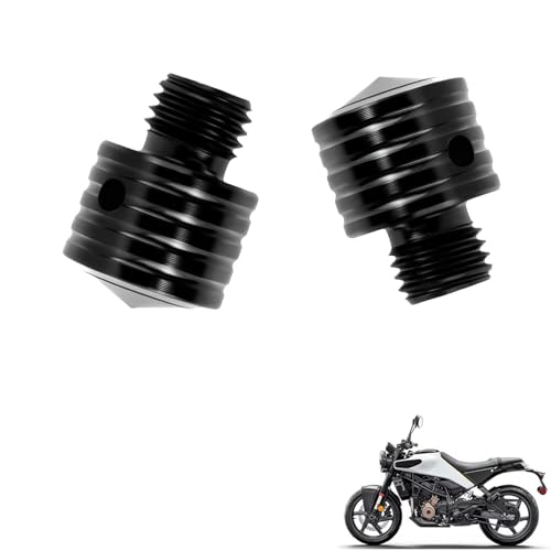 generisch 2PCS motorrad spiegel blindstopfen kompatibel mit Husqvarna Vitpilen 401,staubdicht tuning zubehör(black)