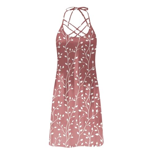 viwoeim Summer Dresses Women's 2025 Casual Floral Hollow Out Halter Neck A-line Sundresses Tunic Tank Dress for Beach Vacation