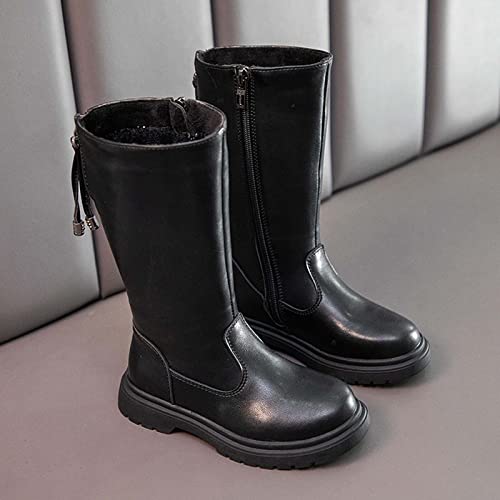 JOEupin Girls Knee High Back Zipper Fashion Riding Boots Little Kid/Toddler3