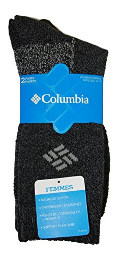 Columbia Moisture Control Basic Crew 2-Pack Charcoal Women's 4-10