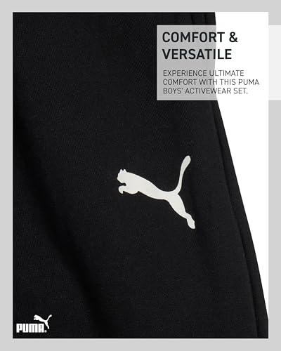 Puma Boys' Jogger Set - 2 Piece Soft Fleece Pullover Crewneck Sweatshirts And Sweatpants For Boys thumb #4