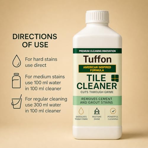 Image of PREMIUM Tiles Cleaner Liquid Strong | American Inspired Formula | Powerful Bathroom Floor Cleaner for Deep Cleaning | Multipurpose washroom Cleaning Solution for Tiles & Surfaces(800ml)
